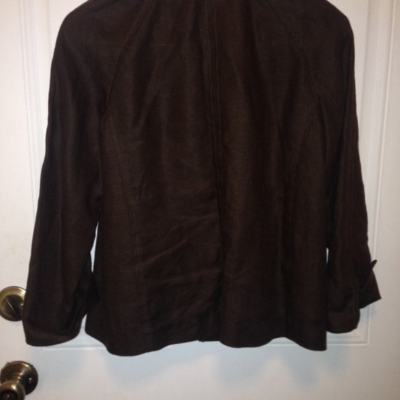 Talbots SP Small Petite Linen Brown Blazer - Picture 6 of 6